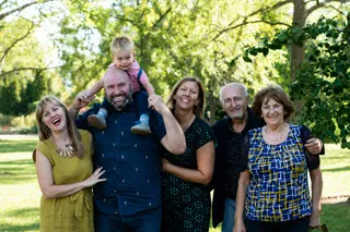 Rob Saric with his family in a park